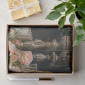 Elegante Leeuwenpaar Roos Bloemen Huwelijk Tissuepapier (Geschenk)