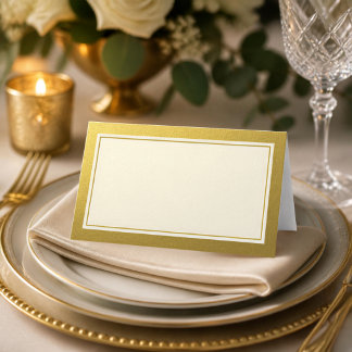 Elegante lege gouden glitterrand plaatskaartje