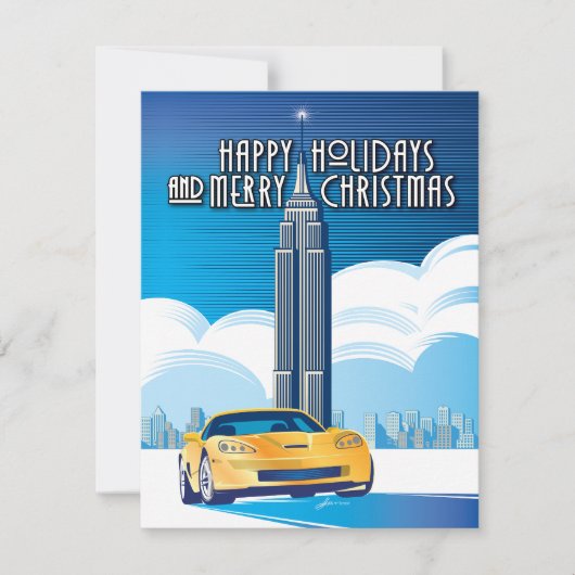 Elegante legendarische Vette op Cruise Feestdagenkaart (Voorkant)