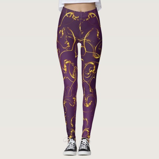 elegante leggings met kleurrijke feestelijke moder (Voorkant)