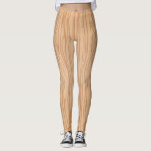 Elegante Leggings met Natuurlijke Houtstructuur vo (Voorkant)