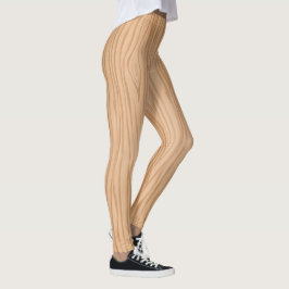 Elegante Leggings met Natuurlijke Houtstructuur vo