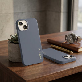 Elegante Leigrijze Minimalistische ROULIV Case-Mate iPhone 14 Hoesje