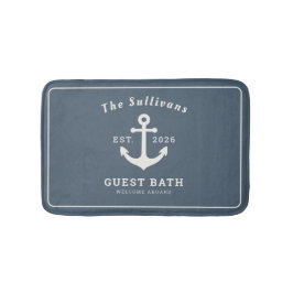 Elegante Leiste Blau Kustanker Monogram Badmat