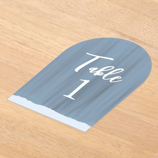 Elegante leisteen blauw geschilderde trouwtafel nu acryl uitnodigingen (Laagn)