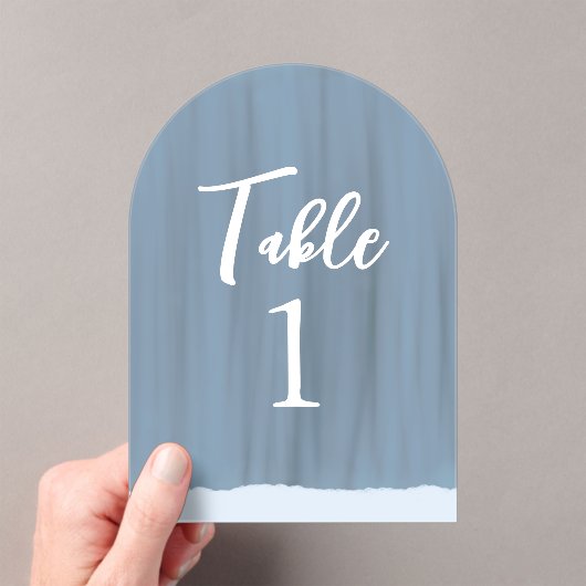 Elegante leisteen blauw geschilderde trouwtafel nu acryl uitnodigingen (Insitu (Draagbaar))