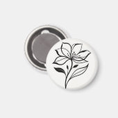 Elegante Lelie Bloem Silhouet Magneet (Voorkant / Achterkant)