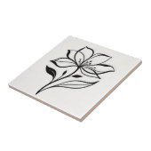 Elegante lelie bloem silhouet tegeltje (Zijkant)