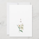 Elegante lelie bruiloft stoffige witte tuin bloeme kaart (Achterkant)