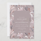 Elegante lelie bruiloft uitnodiging – tijdloze blo (Voorkant)