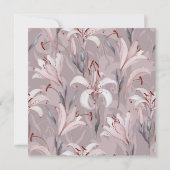 Elegante lelie bruiloft uitnodiging – tijdloze blo (Achterkant)