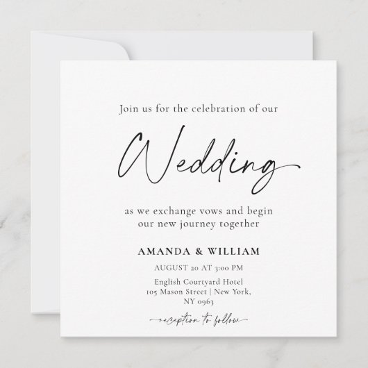 Elegante lelie bruiloft uitnodiging – tijdloze blo (Voorkant)