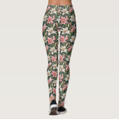 Elegante lelie- en bladcompositie leggings (Achterkant)