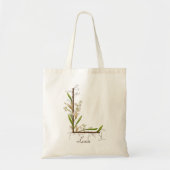 Elegante Lelie-van-dalen-monogram L met eigen naam Tote Bag (Voorkant)