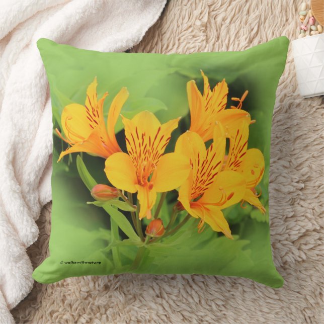 Elegante lelie van de Incas Gele Alstroemeria Kussen (Deken)