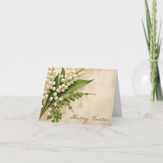 Elegante Lelie van de Vallei Pasen Groet Bedankkaart (Voorkant)