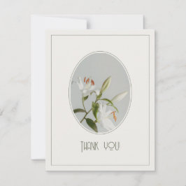 Elegante lelie vintage bedankkaart