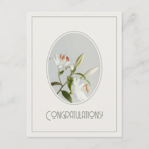 Elegante lelie vintage Gefeliciteerd Briefkaart