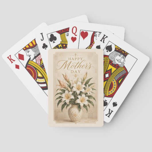 Elegante lelieboeket Moederdaggroet Pokerkaarten (Achterkant)