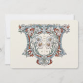 Elegante lelies Art Nouveau bruiloft ivoor rood Kaart (Achterkant)