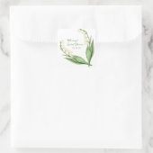 Elegante Lelietje-van-dalen aangepaste bruidsshowe Vierkante Sticker (Tas)