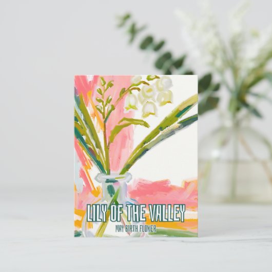 Elegante Lelietje-van-dalen Mei geboortemaand bloe Briefkaart (Staand voorkant)