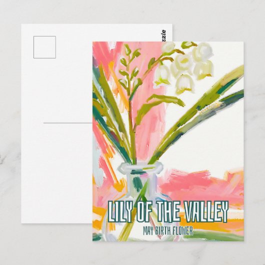 Elegante Lelietje-van-dalen Mei geboortemaand bloe Briefkaart (Voorkant / Achterkant)