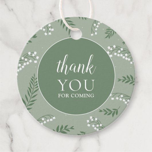 Elegante Lelietje-van-dalen Tuin Bruidsdouche Bedankjes Labels (Voorkant)