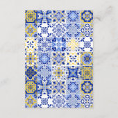 Elegante Lemon & Blue Mediterranean Enclosure Kaar Informatiekaartje (Achterkant)