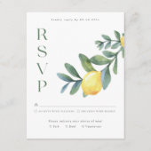 Elegante Lemon botanische bruiloft RSVP-kaart Informatiekaartje (Voorkant)