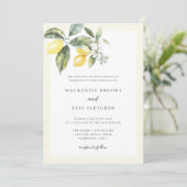 Elegante Lemon Butter Geel Natuur bruiloft Kaart (Staand voorkant)
