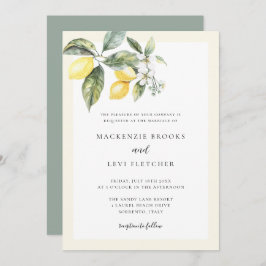 Elegante Lemon Butter Geel Natuur bruiloft Kaart