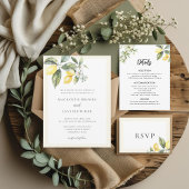 Elegante Lemon Butter Geel Natuur bruiloft Kaart