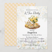 Elegante Lemon Floral Tea Party/ Aanpassen Party Kaart (Voorkant / Achterkant)