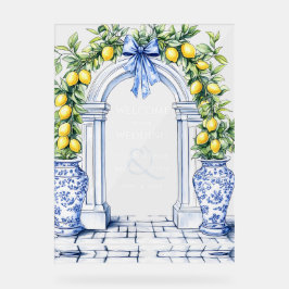 Elegante Lemon Grove gepersonaliseerde welkom brui Acryl Bord