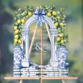 Elegante Lemon Grove gepersonaliseerde welkom brui Acryl Bord (Neutraal)