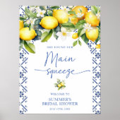 Elegante Lemon Main Squeeze Vrijgezellenfeest Welk Poster (Voorkant)