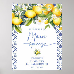 Elegante Lemon Main Squeeze Vrijgezellenfeest Welk Poster