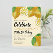 Elegante Lemon Sketch Verjaardag Kaart (Staand voorkant)