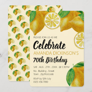 Elegante Lemon Sketch Verjaardag Kaart