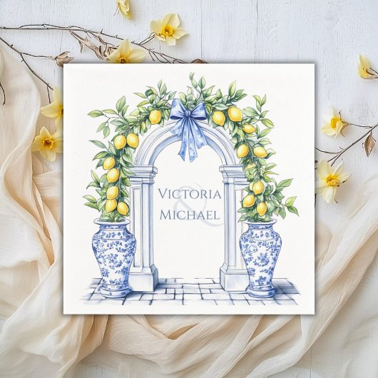 Elegante Lemon Topiary Arch Wedding Servet