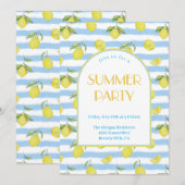 Elegante Lemons Summer Party Uitnodiging (Voorkant / Achterkant)