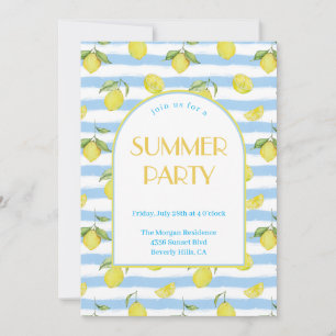 Elegante Lemons Summer Party Uitnodiging