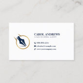 Elegante lening ondertekenaar notaris publiek goud visitekaartje (Achterkant)