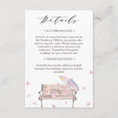 Elegante lente bloem bruiloft details informatiekaartje (Voorkant)