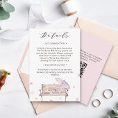 Elegante lente bloem bruiloft details informatiekaartje