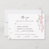 Elegante lente bloem bruiloft RSVP kaartje (Voorkant)