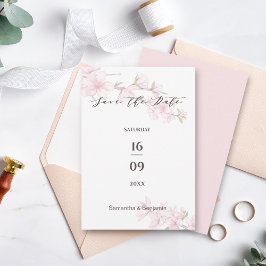 Elegante lente bloem bruiloft save the date