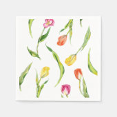 Elegante Lente Bloem Tulp Bruidsfeest Servet (Voorkant)