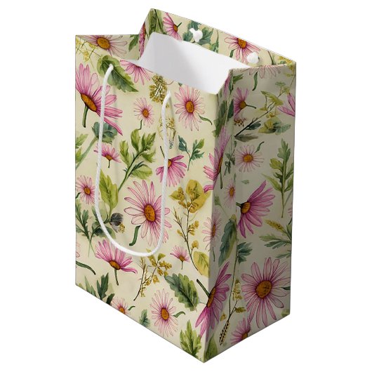 Elegante lente bloemen medium cadeauzakje (Voorkant Gekanteld)